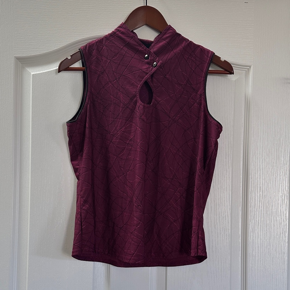 Jamie Sadock Deep Burgundy Keyhole Blouse